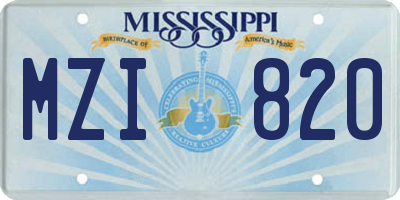 MS license plate MZI820