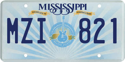 MS license plate MZI821