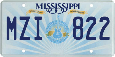 MS license plate MZI822