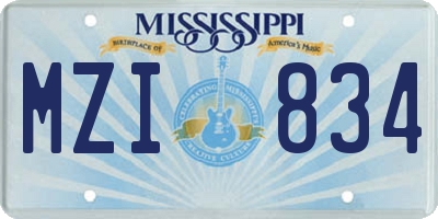 MS license plate MZI834
