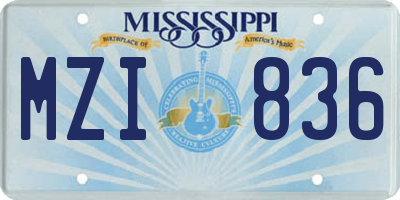 MS license plate MZI836