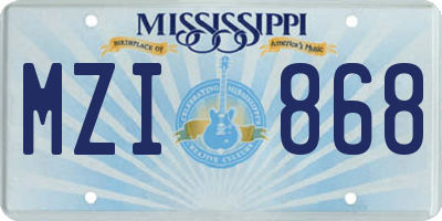 MS license plate MZI868