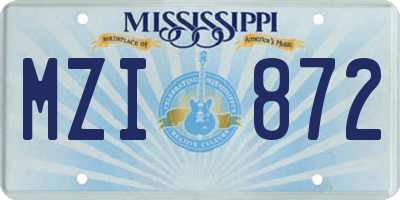 MS license plate MZI872
