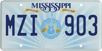 MS license plate MZI903