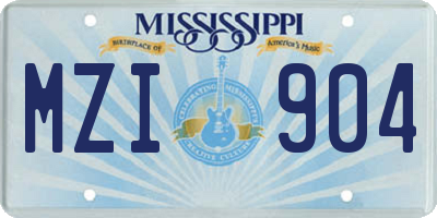 MS license plate MZI904