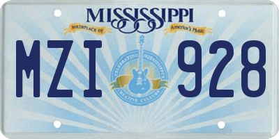 MS license plate MZI928
