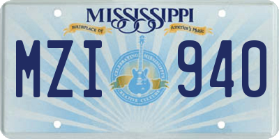 MS license plate MZI940
