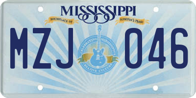 MS license plate MZJ046