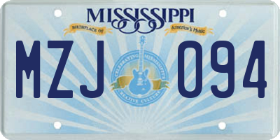 MS license plate MZJ094