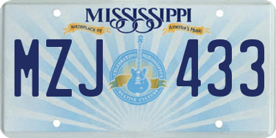 MS license plate MZJ433