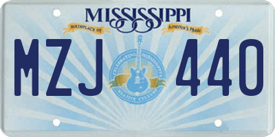 MS license plate MZJ440