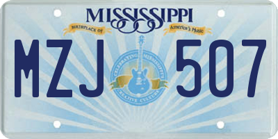 MS license plate MZJ507