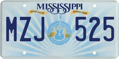 MS license plate MZJ525