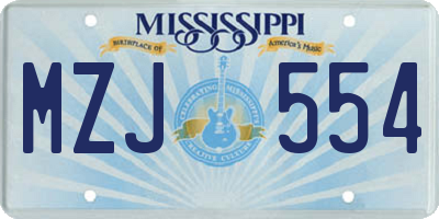 MS license plate MZJ554