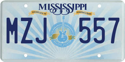 MS license plate MZJ557