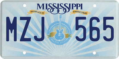MS license plate MZJ565