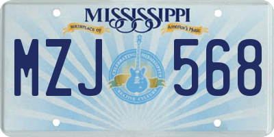 MS license plate MZJ568