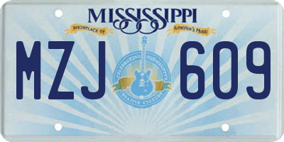 MS license plate MZJ609