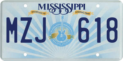 MS license plate MZJ618