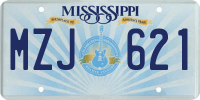 MS license plate MZJ621