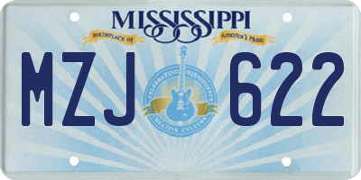 MS license plate MZJ622