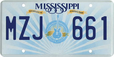 MS license plate MZJ661
