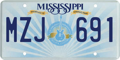 MS license plate MZJ691