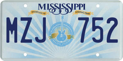 MS license plate MZJ752