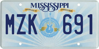 MS license plate MZK691