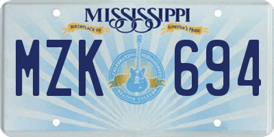 MS license plate MZK694