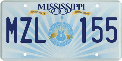 MS license plate MZL155