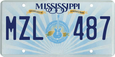 MS license plate MZL487