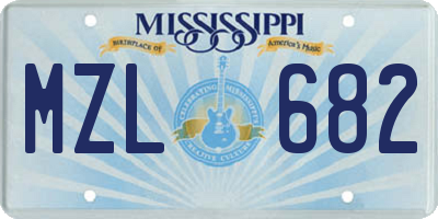 MS license plate MZL682