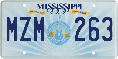 MS license plate MZM263