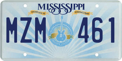 MS license plate MZM461