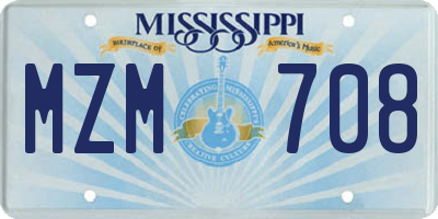MS license plate MZM708