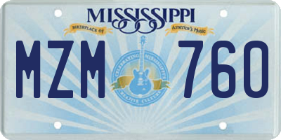 MS license plate MZM760