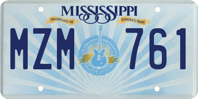 MS license plate MZM761