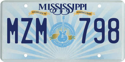 MS license plate MZM798