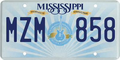 MS license plate MZM858