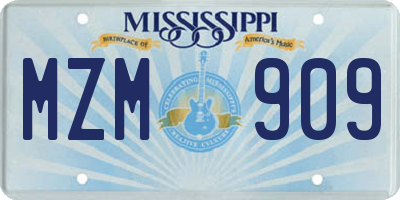 MS license plate MZM909
