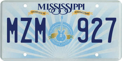 MS license plate MZM927