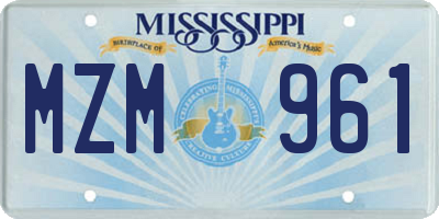 MS license plate MZM961