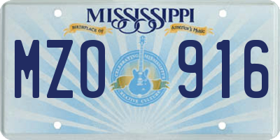 MS license plate MZO916