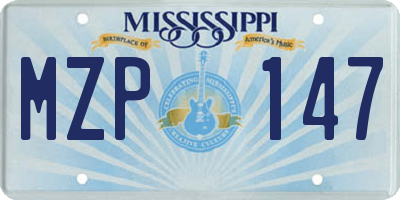 MS license plate MZP147