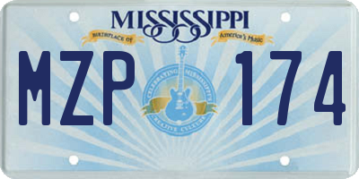 MS license plate MZP174