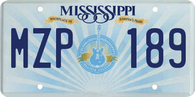 MS license plate MZP189