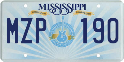 MS license plate MZP190