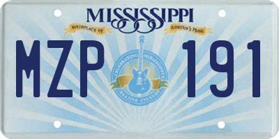 MS license plate MZP191