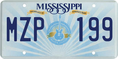 MS license plate MZP199